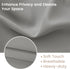 Small French Curtain Tricia Door Curtain, Thermal Insulated Tie Up Shades for French Doors, Silver Grey