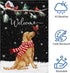 Welcome Winter Garden Flag 12x18 Inch Double Sided Burlap Golden Retriever Cardinal Yard Flags for Seasonal Christmas