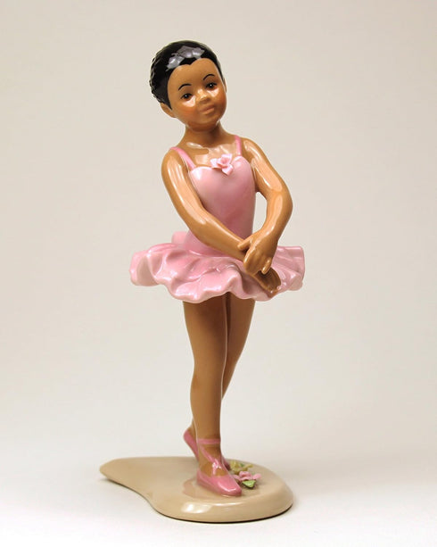 20901 African American Ballerina in Pink Dress, 6 1/8" H