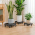 2 Packs 360Lockable 14") ZXZYHFTY Round Wooden Plant Stand with Wheels, Rolling Plant Stand with Wheels for Vertical