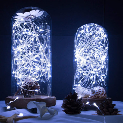 5 Pack 7 20 Minetom Fairy Lights Battery Operated, FT LED String Lights with Timer, Waterproof Silver Wire Fairy Lights