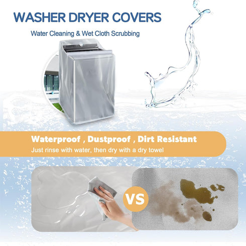 Washer and Dryer Covers, Waterproof and Dustproof Washing Machine Cover for Top Load and Front Load, 29 x 28 x 43