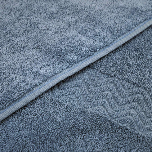 Cleanbear 100% Cotton Hand Towels, Highly Absorbent, Set of 2, Blue-Grey, 13 x 28 Inches