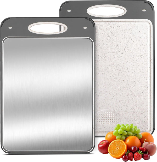 Titanium Cutting Boards for Kitchen - Katuchef Non Toxic Double Sided Metal