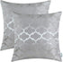 CaliTime 2 Pack Cushion Covers Throw Pillow Cases for Home Sofa Couch Modern Quatrefoil Accent Geometric 20 X 20 Inches