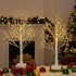AOLTNRC 2 Pack 144 2FT Lighted Trees for Indoor Decor with Timer, LED White Light up Birch Tree Tabletop Lamp