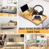 2-in-1 2 Remotes,15.35x9.84-inch Nnewvante Couch Tray, Insert & Flat Sofa Organizer Bamboo with Cup Holders,Fits Seat