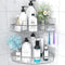 Orimade Corner Shower Caddy - Stainless Steel Wall Mounted Bathroom Shelf Organizer with Hooks, 2 Pack, Silver