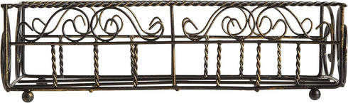 Boston International Garden Gate Design Guest Towel Napkin Holder Caddy, Antique Brass