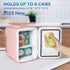 HealSmart 4L Mini Fridge, Freon-Free Portable Cooler & Warmer for Skincare, 6 Can, New Pink
