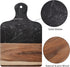 Coloch Black Marble and Acacia Wood Cutting Board, Decorative Chopping Board with Handle for Cheese, Steak, Fruit