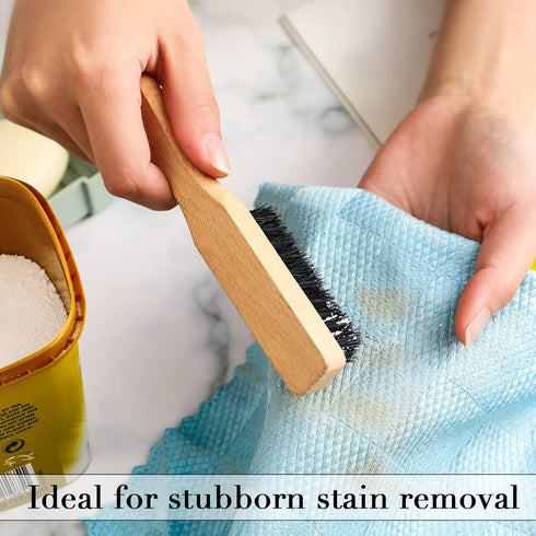 3 Pcs Soft Bristle Laundry Stain Brush, Velvet Furniture Brush with Wooden Handle for Cleaning Carpet, Clothes