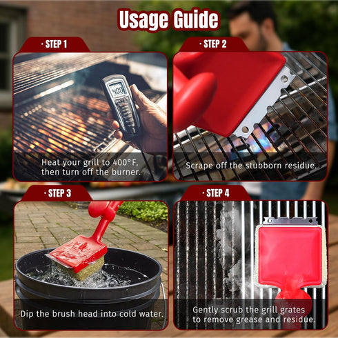 SHINESTAR Grill Brush for Outdoor Grill with Aramid Fiber - Steam Cleaning BBQ Grill Brush and Scraper, Grill Brush