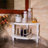 Rustic White Corner Counter Shelf, Stackable 2 Pack Farmhouse Organizer for Bathroom, Kitchen, and Coffee Bar Decor