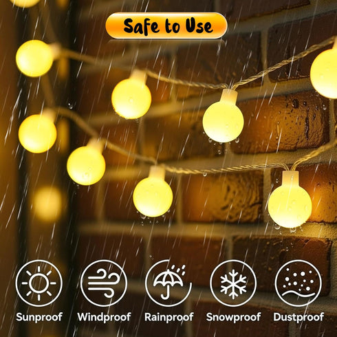 1 Pack 23 50 8 Enhon ft LED Battery Operated String Lights, Globe Starry Fairy Lights, Modes, Plug in with Timer