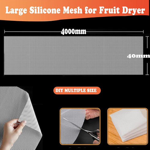 Silicone Non stick Silicone Dehydrator Sheets For Fruit Dryer Mesh Fruit Dryer Mesh Dim Sum Mesh Dumpling Steaming Screen Mat 16"*160" by Generic