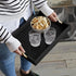 Countertop, 16.2 12.2 2 inches HofferRuffer Faux Leather Rectangle Serving Tray Decor Platter with Gold Metal Handles