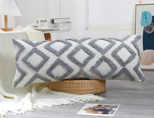 16 36,Plush NUYECY Diamond Pattern Extra Long Pillow Covers x Chenille Decorative Long Lumbar Pillow Covers Pillow Case