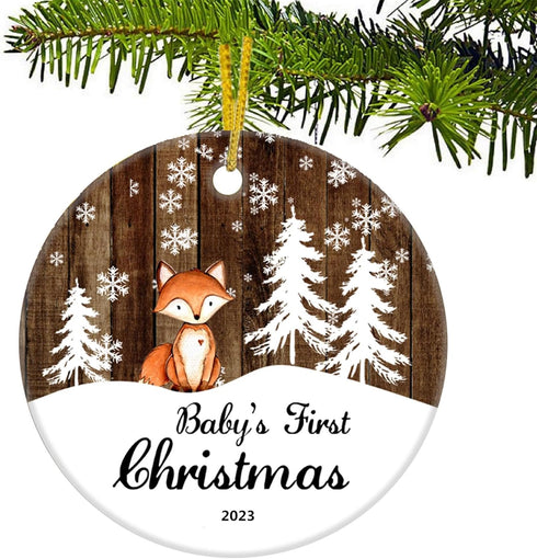 JUPPE Baby Show Gift - Baby's First Christmas Ornament 2024, Cute Baby Fox Ornament Decoration Gifts for Newborn Babies