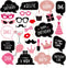 Birthday Photo Booth Props Kit - 30 Pieces Happy Birthday Party Decoration Set with Real Glitter for Women