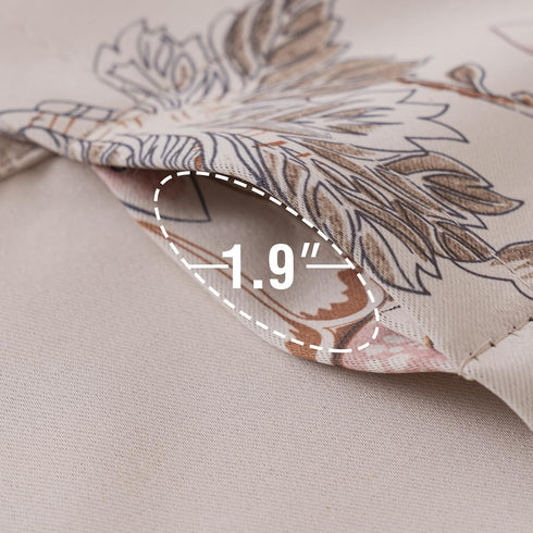 Blackout Curtain Valances for Kitchen Window/Living Room/Bathroom, 52" W x 18" L, Floral in Sage and Brown