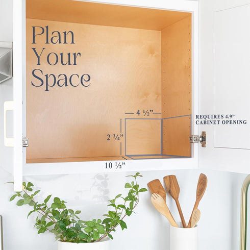 4-1/2"W 10-1/2"D 2-3/4H, Pull Out Cabinet Organizer for Spices, Cans - Heavy Duty with Lifetime Limited Warranty- Pull