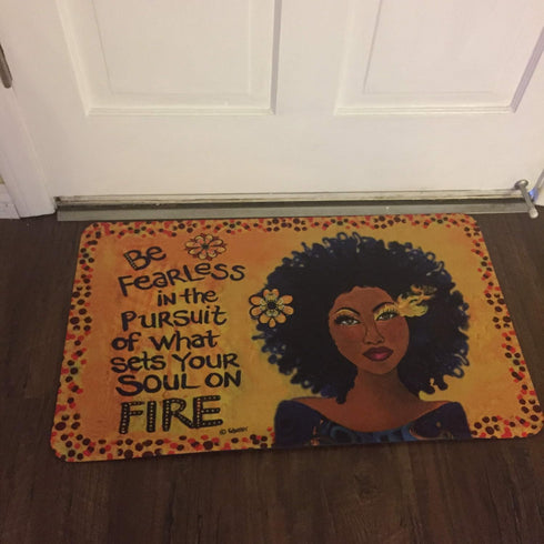 Shades of Color African American Interior Floor Mats, 29.5 x 17.7 Inches, Soul on Fire