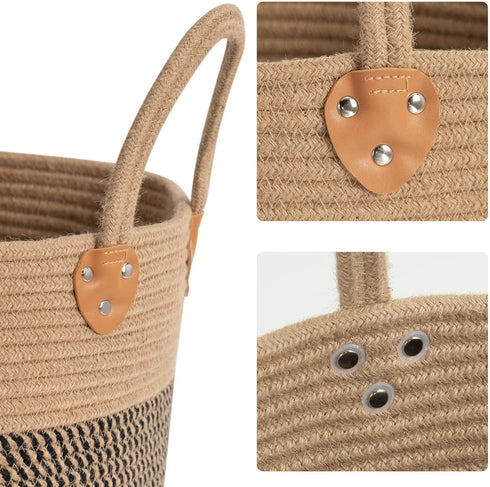 CHICVITA Wicker Laundry Basket With Handles, Storage Baskets for Decor, 14" X 14" X 12"
