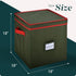 Handy Laundry Christmas Ornament Storage Box, Holds up to 64 Holiday Ornaments, Adjustable Dividers, Green