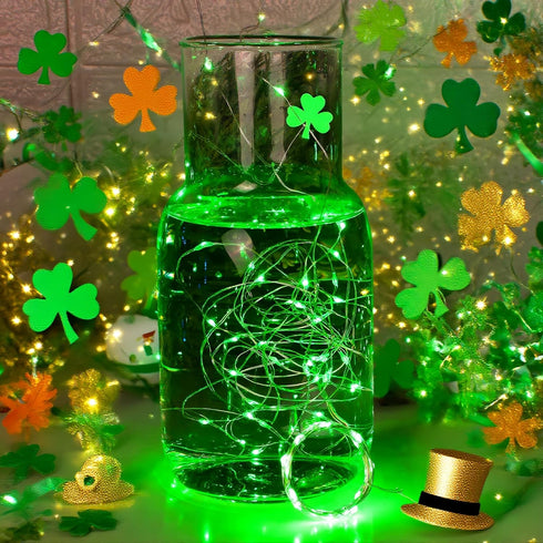 12 Pack 7 20 WATERGLIDE St. Patricks Day Fairy Lights Battery Operated (Included), ft LED Mini String Lights