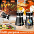 Salt and Pepper Shakers Set, 4 oz Black Kitchen Decor, Stainless Steel & Glass Spice Dispenser, Refillable Design