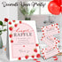 50 1 B10 Baby Shower Diaper Raffle Game Kit, Strawberry Arch, Tickets & Standing Sign, Decoration for Baby Shower