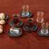 Set 6, 12-Piece Set Set KARACA Turkish Tea Glasses for Retro Anthracite Tea with Gold Trim, Traditional Turkish Tea