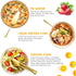 Serving Utensils Set of 10, Includes Large Spoons, Slotted Spoons, Forks, Tongs, and Soup Ladle in Gold