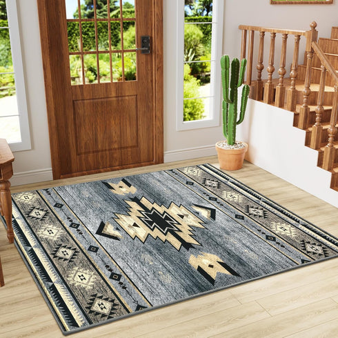3ft 5ft, Western Rugs for Living Room Bedroom Non Slip, Aesthetic Home Decor for Dining Table Kitchen Porch Nursery