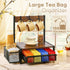 4 Countertop DGWJSU Tea Bag Organizer, Wood Tea Organizer and Storage Cheast, Tea Bag Holder with Storage Drawer, Hooks