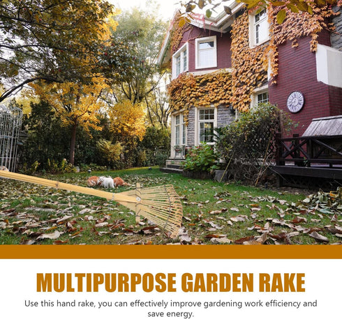 Yardwe Yard Leveling Rake Leaf Scoops Hand Rakes Short Handle Rake Planting Mini Gathering Leaf Tool Rakes for Gardening Lawn Tools Small Rake with Handle Statue Wooden Toddler Adjustable