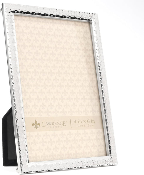 Lawrence Frames Metal Picture Frame, Hammer Effect, 4x6, Silver