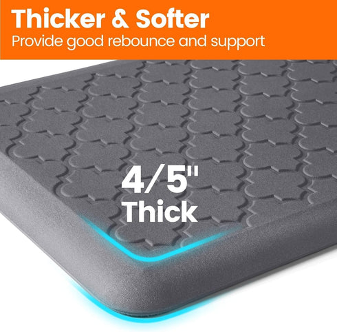 TranquilRelax 4/5 Inch 17.3"x 60" Thick Anti-Fatigue Kitchen Mat Water Resistant Non-Slip Kitchen Floor Mat Ergonomic