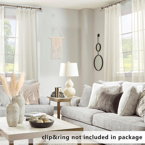 KOUFALL Sheer Curtains 96 Inches Long, 2 Panel Set, Cream Beige Lightweight Thin Linen Look for Bedroom
