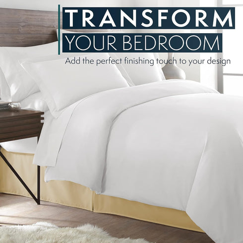 California King Bed Skirt by HC Collection, Soft Microfiber Box Spring Cover, 14" Inch Drop, Wrinkle & Fade Resistant -