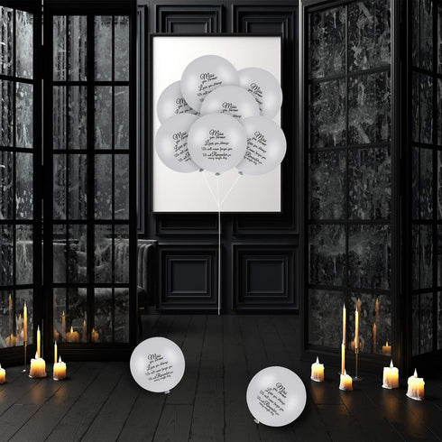 Gejoy 60 Pieces White Memorial Balloons for Funeral, Helium Remembrance Release, Memorial Day Services, Condolence,