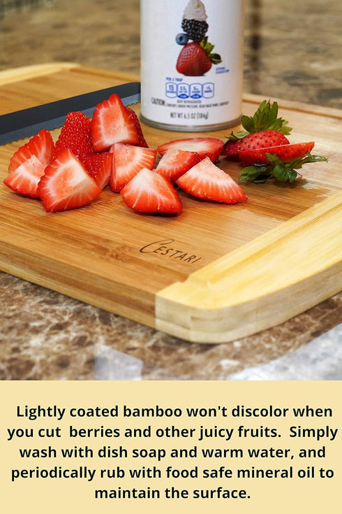 Wooden Cutting Boards for Kitchen: Organic Bamboo Wood Cutting Board with Juice Grooves - Best Wood Cutting Board