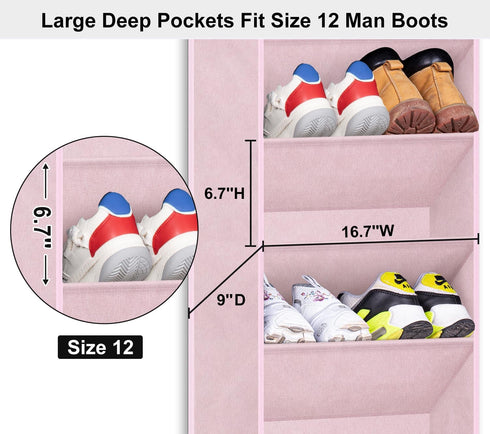 Closet, SLEEPING LAMB Over The Door Shoe Organizer for Kids Sneaker Storage for Hanging Shoe Rack for Door with Large