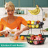 SAYZH 2-Tier Countertop, Fruit Basket Bowl Stackable Vegetable Storage with Banana Tree Hanger Stand for Kitchen Metal