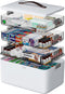 CTIME 4-Tier XL Medicine Organizer - Portable Medicine Cabinet with Leather Handle,