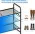 3-Tier Closet 33" SUFAUY Mesh Shoe Rack, Metal Wide Shoe Shelf Heavy Duty, Black