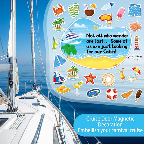 26pcs Large Cruise Door Magnets Decorations, Today's Forecast Cruising with a Chance of Drinking, Funny Anchor Car