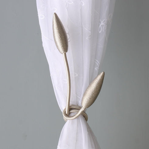 Valea Home 2 Pieces Creative Curtain Tiebacks Clips, European Style Custom Made Holders, Beige