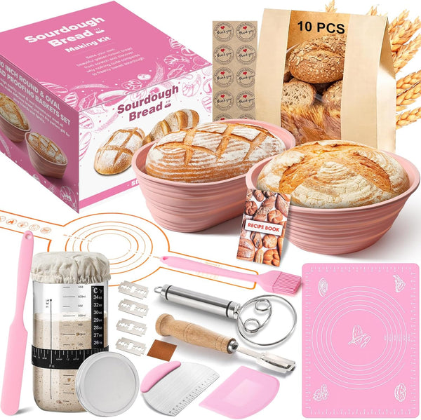 RYTOXILO Sourdough Starter Kit, 15 Pcs Sour Dough Bread Baking Supplies for